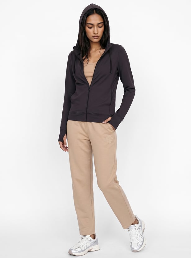 Women Solid Hooded Jacket