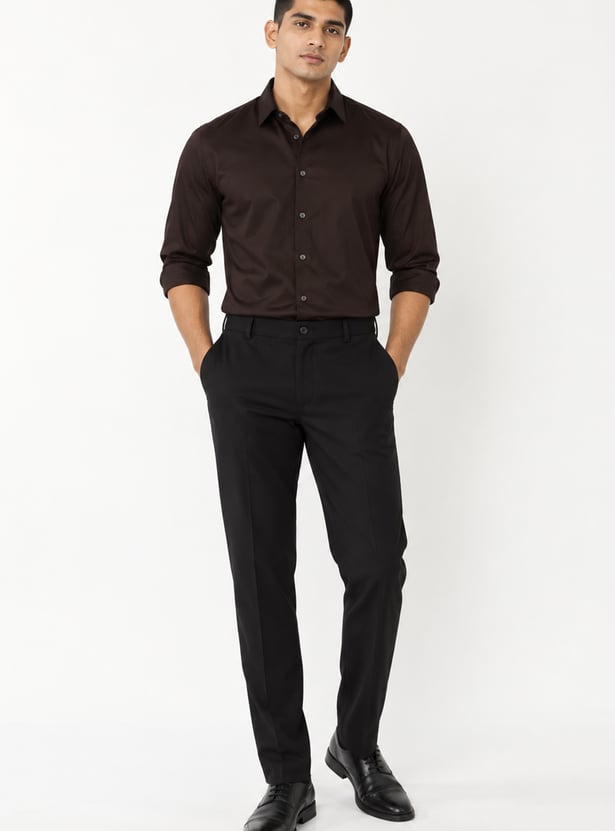 Men Solid Slim Fit Shirt