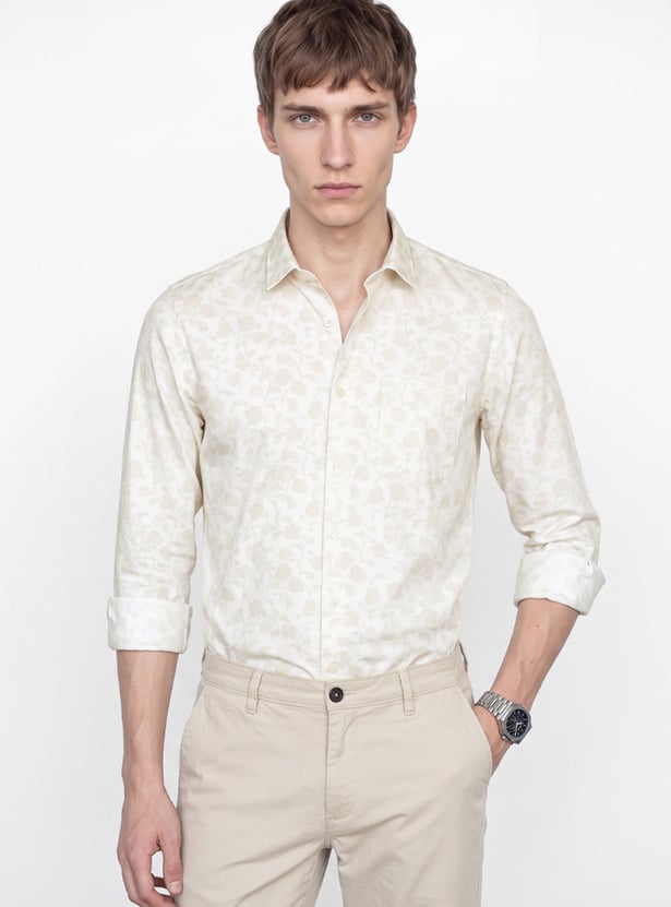 Men Floral Print Formal Shirt