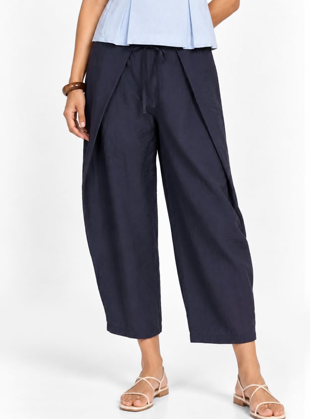 Women Solid Overlapped Trousers