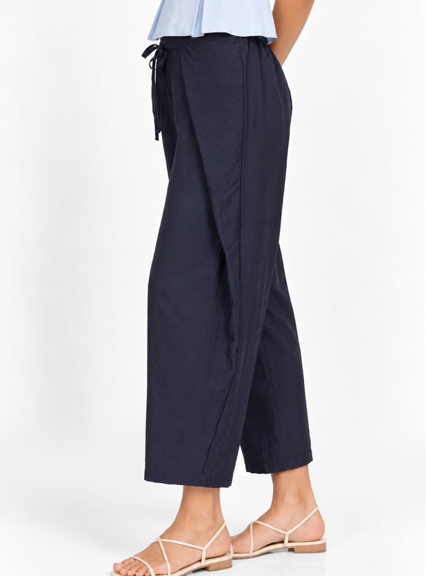 Women Solid Overlapped Trousers