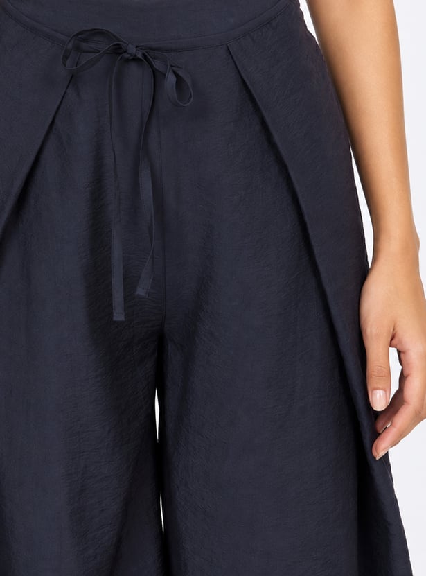 Women Solid Overlapped Trousers