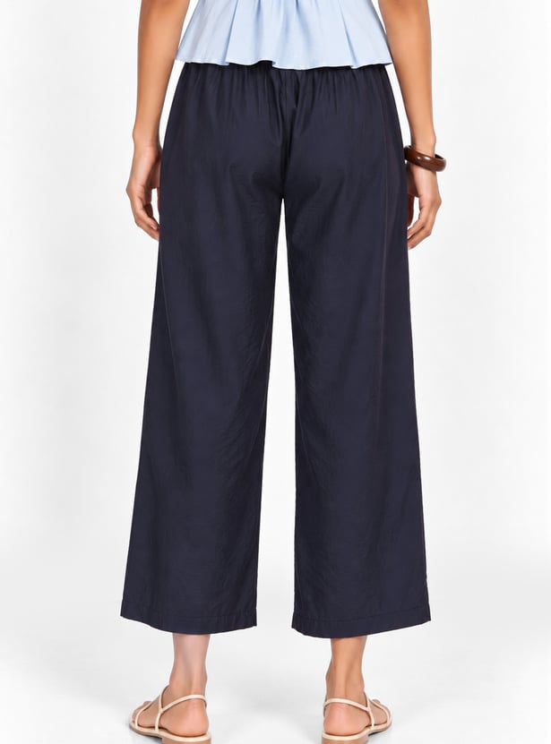 Women Solid Overlapped Trousers