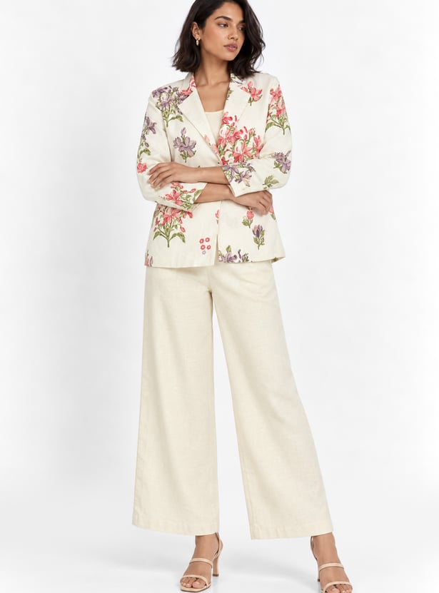 Women Floral Print Blazer