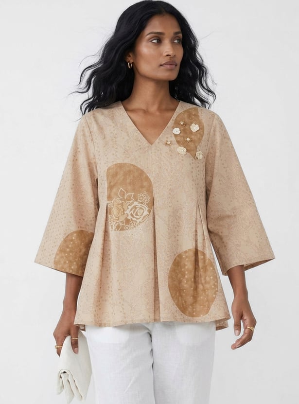 Women Printed Pleated Tunic