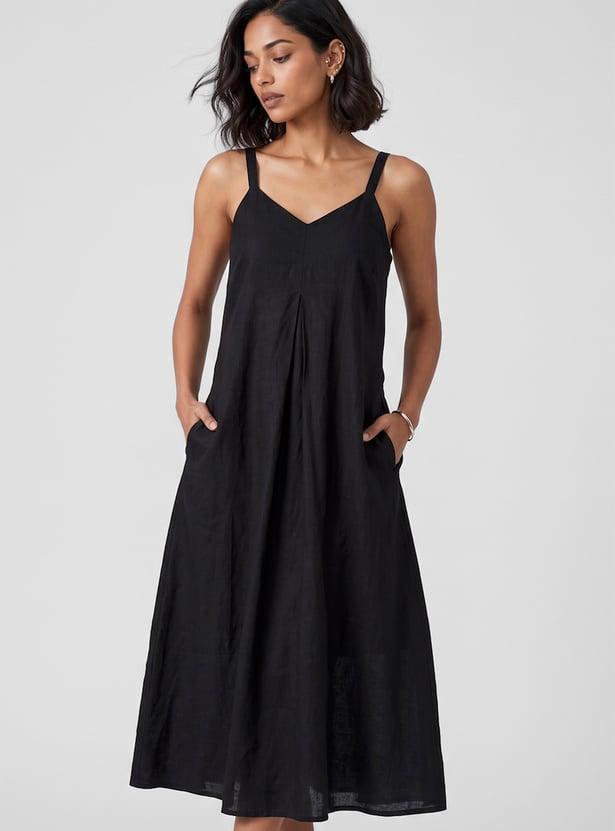 Women Solid A-line Dress