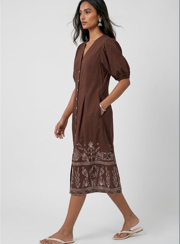 Women Embroidered A-line Ethnic Dress