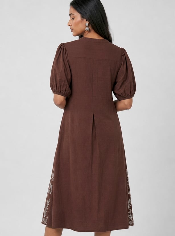 Women Embroidered A-line Ethnic Dress