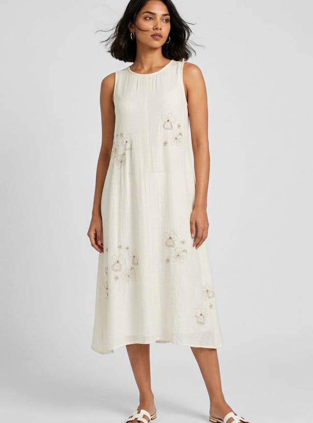 Women Embroidered Midi Dress