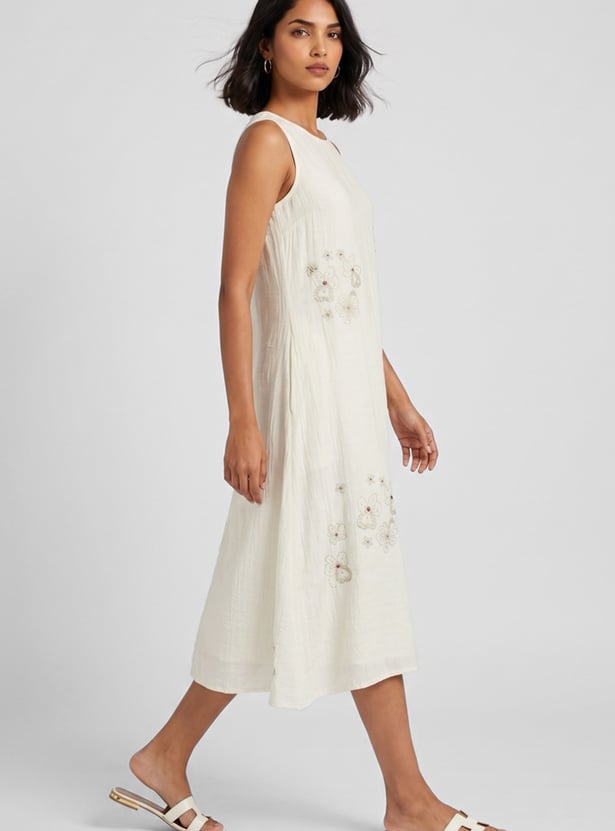 Women Embroidered Midi Dress