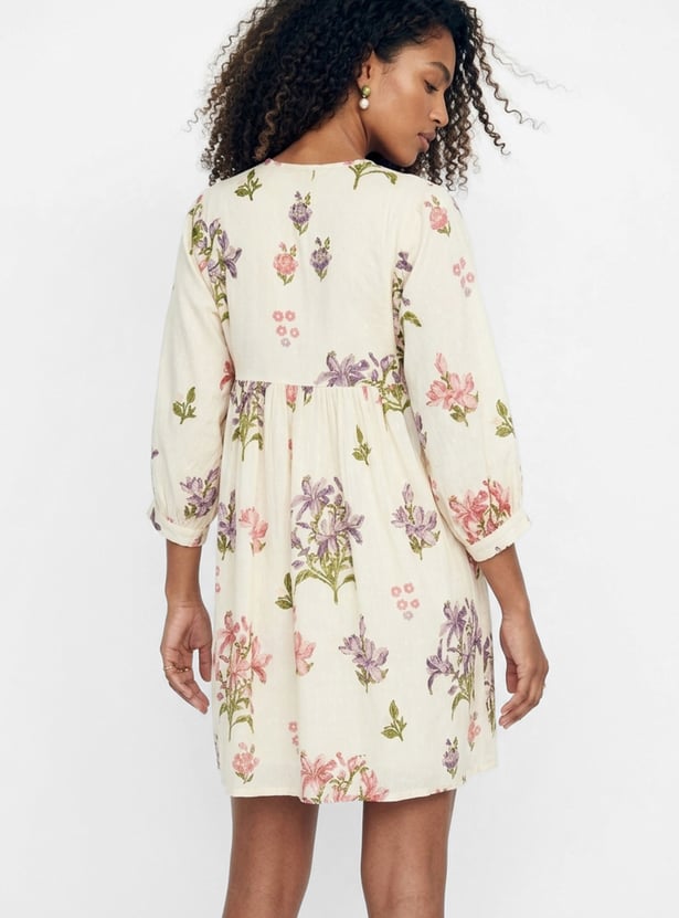 Women Floral Print A-line Dress