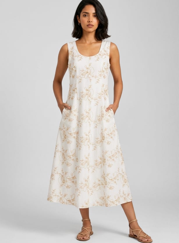 Women Embroidered A-line Ethnic Dress