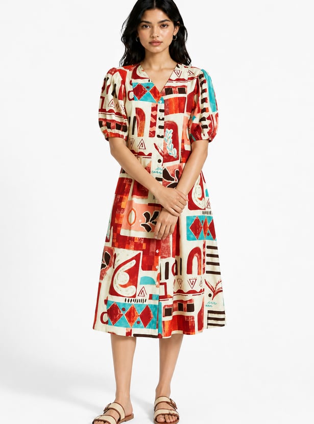 Women Printed A-line Dress