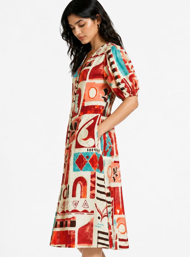 Women Printed A-line Dress
