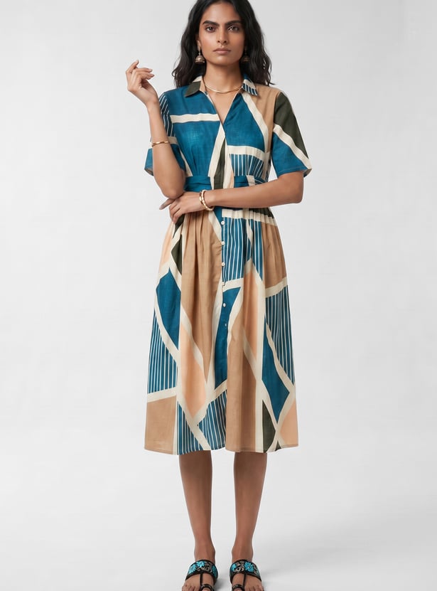 Women Printed Shirt Dress