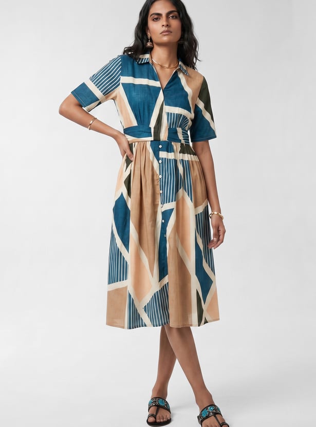 Women Printed Shirt Dress