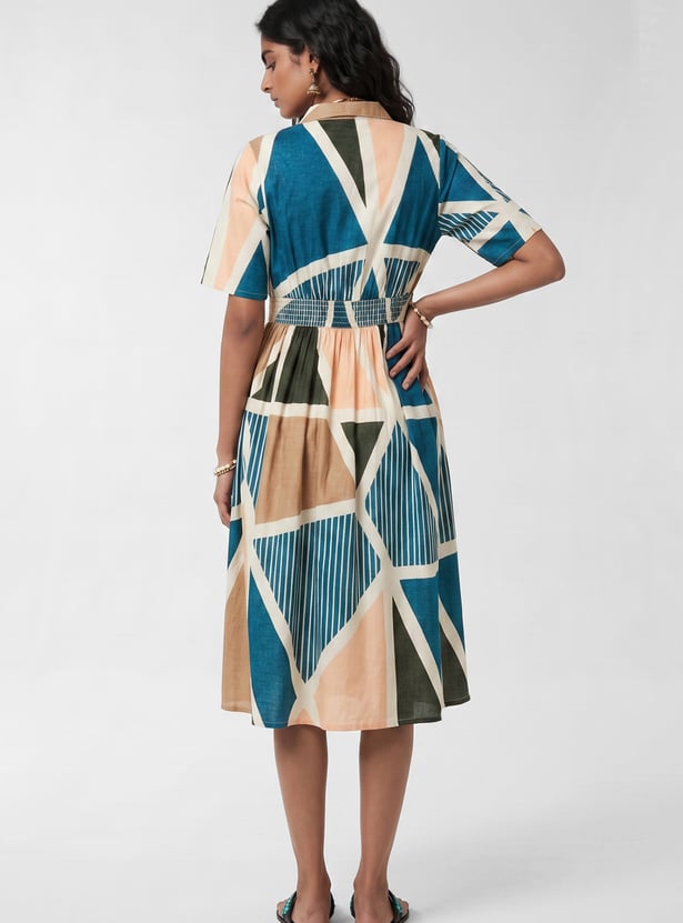 Women Printed Shirt Dress