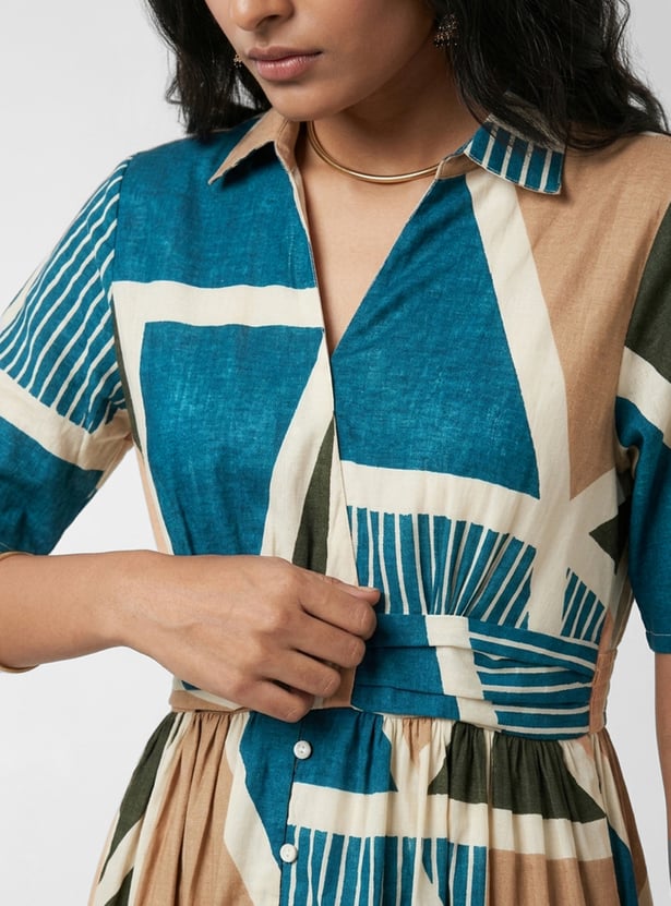 Women Printed Shirt Dress