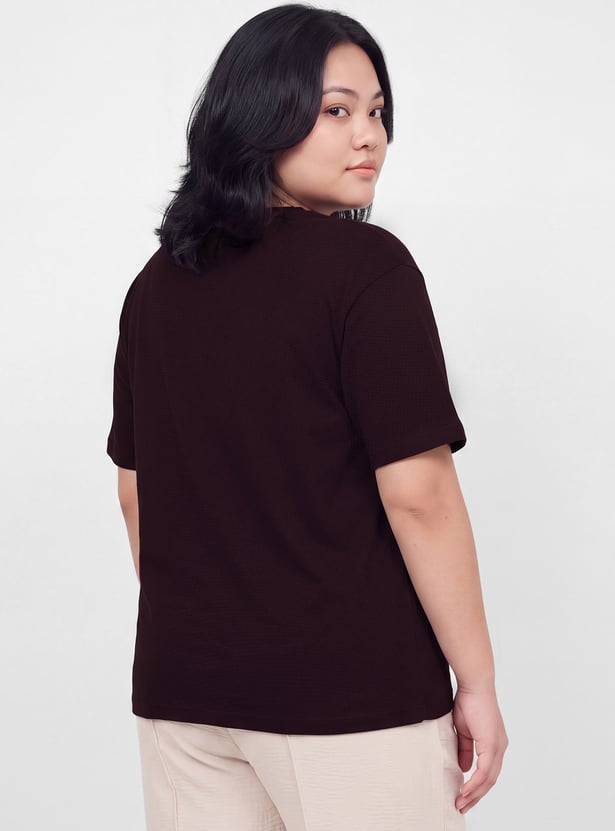 Women Textured T-shirt