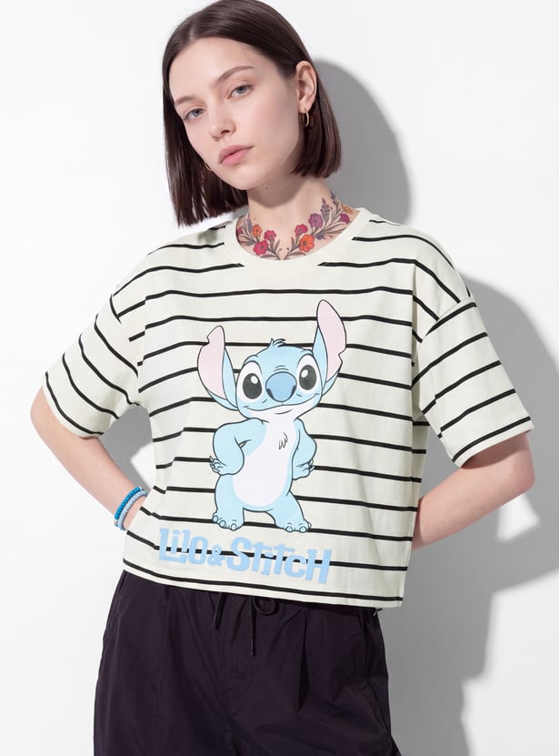 URB_N Women Boxy Lilo & Stitch T-shirt