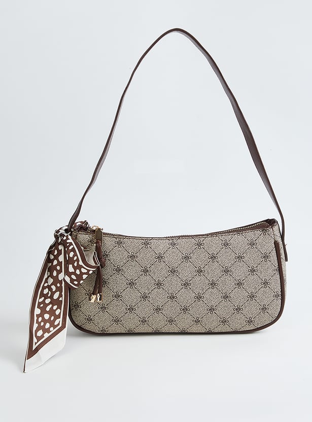 Women Printed Shoulder Bag with Scarf