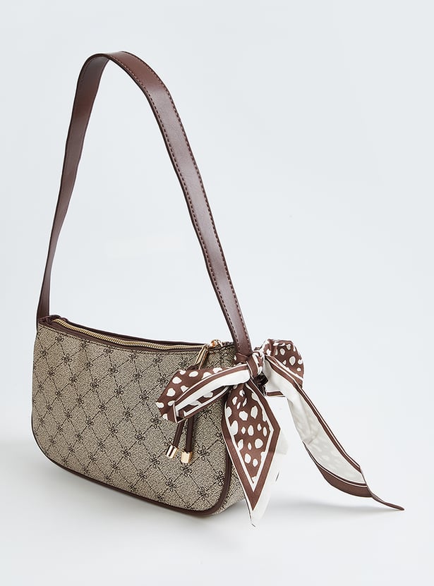 Women Printed Shoulder Bag with Scarf