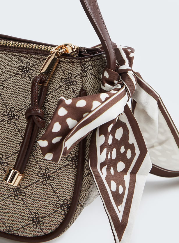 Women Printed Shoulder Bag with Scarf