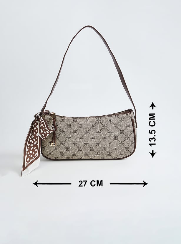 Women Printed Shoulder Bag with Scarf