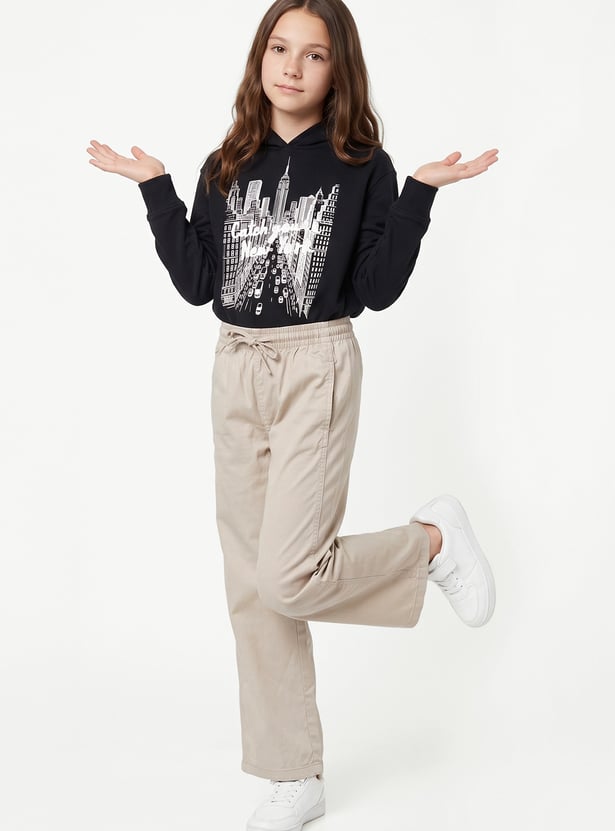 Girls Solid Trousers
