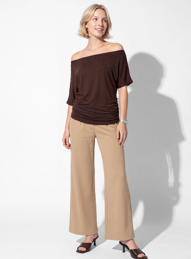 Women Pleated Wide-Leg Trousers