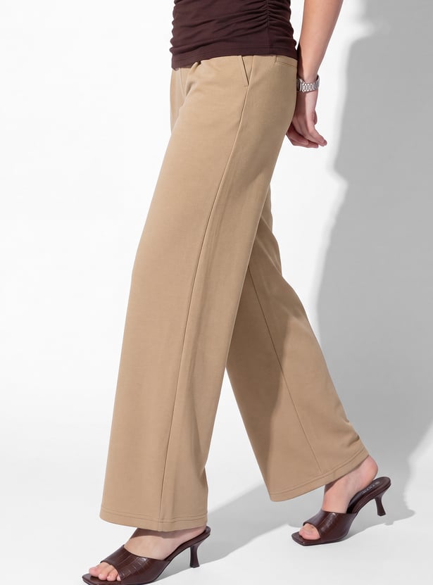 Women Pleated Wide-Leg Trousers