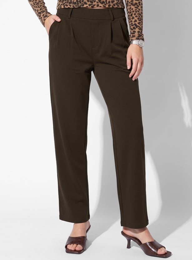 Women Pleated Wide-Leg Trousers