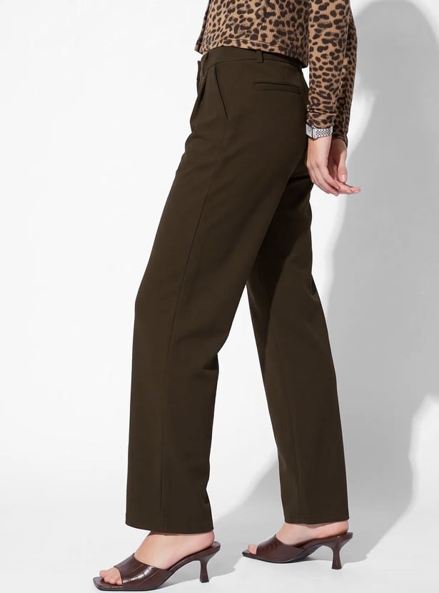 Women Pleated Wide-Leg Trousers