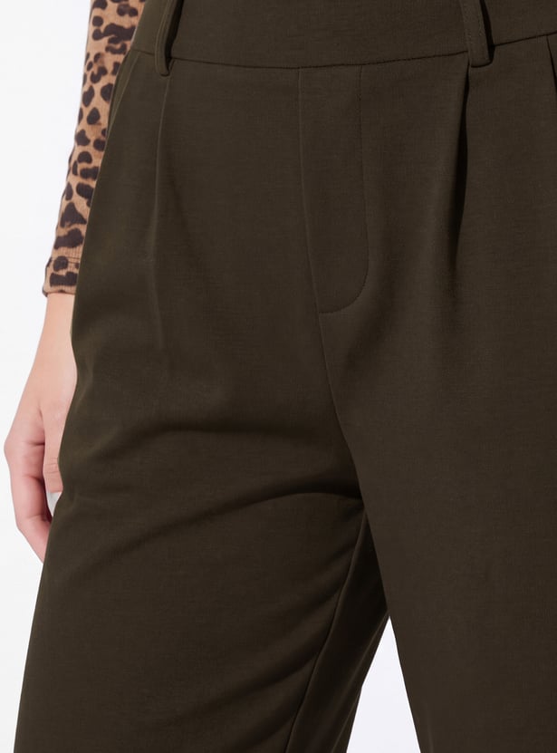 Women Pleated Wide-Leg Trousers