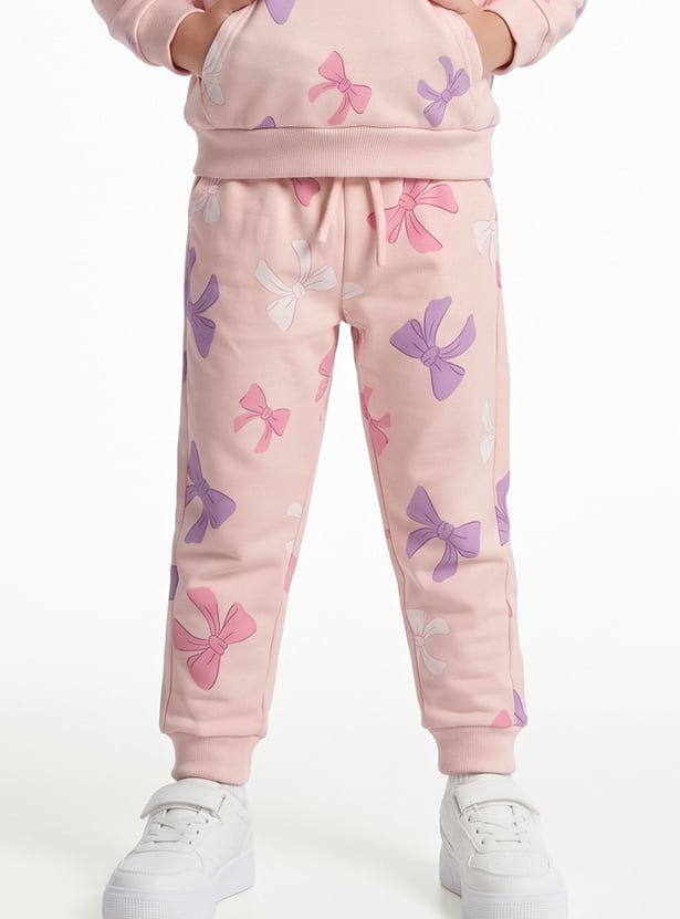 Girls Printed Hooded Jogger Set