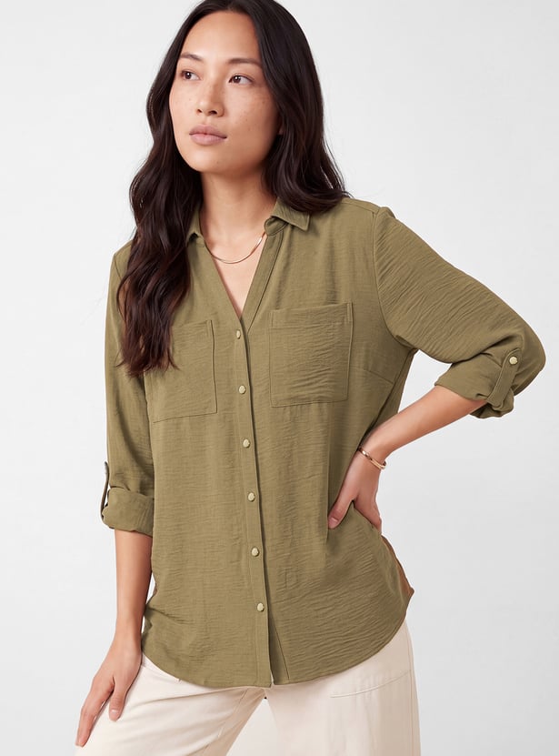 Women Oversized Drop Shoulder Shirt