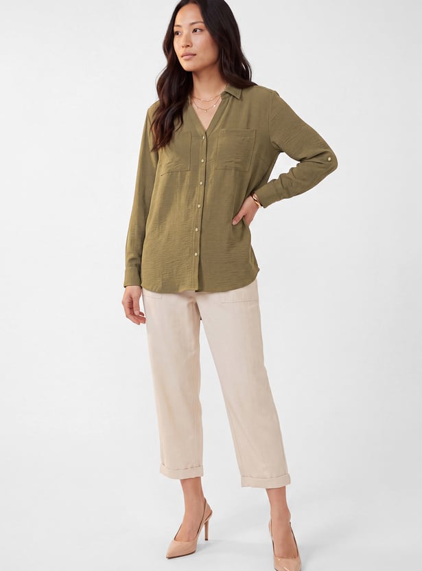 Women Oversized Drop Shoulder Shirt
