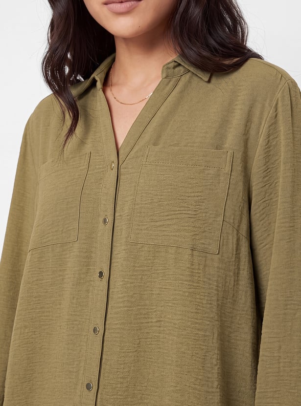Women Oversized Drop Shoulder Shirt