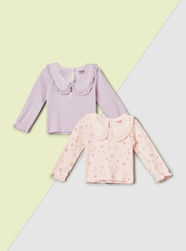 Girls Printed Tops - Pack of 2