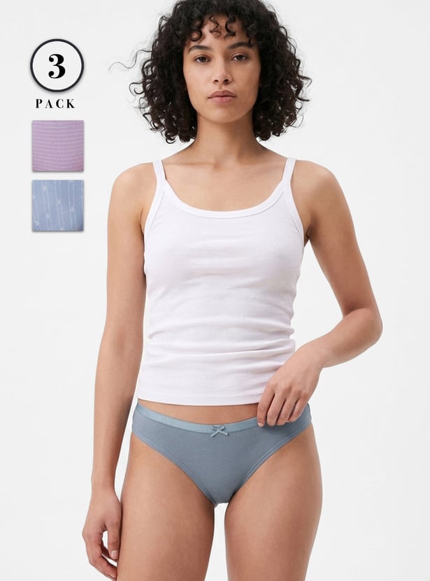 Women Printed Bikini Panties - Pack of 3