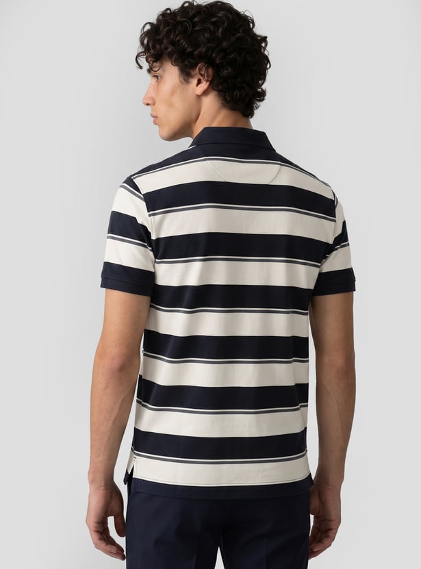 Men Striped Polo T-shirt