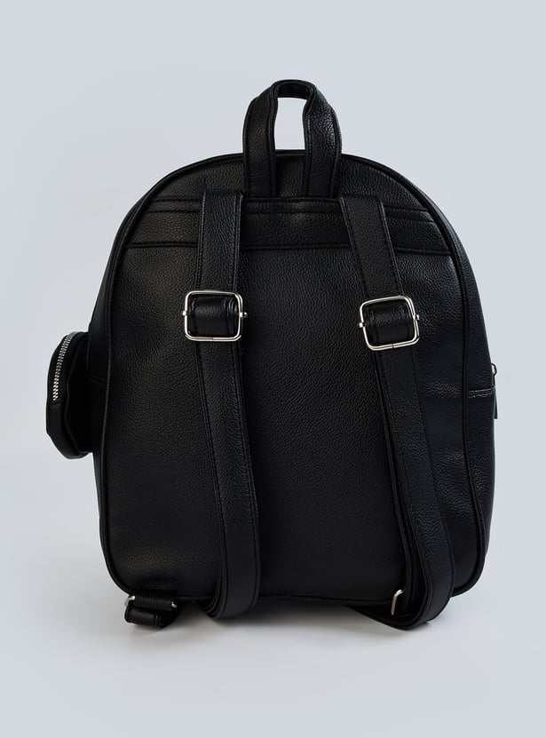 Women Textured Backpack with Coin Pouch