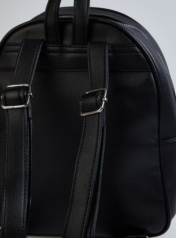 Women Textured Backpack with Coin Pouch