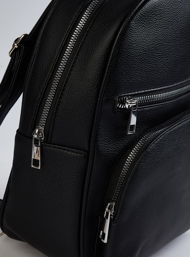 Women Textured Backpack with Coin Pouch