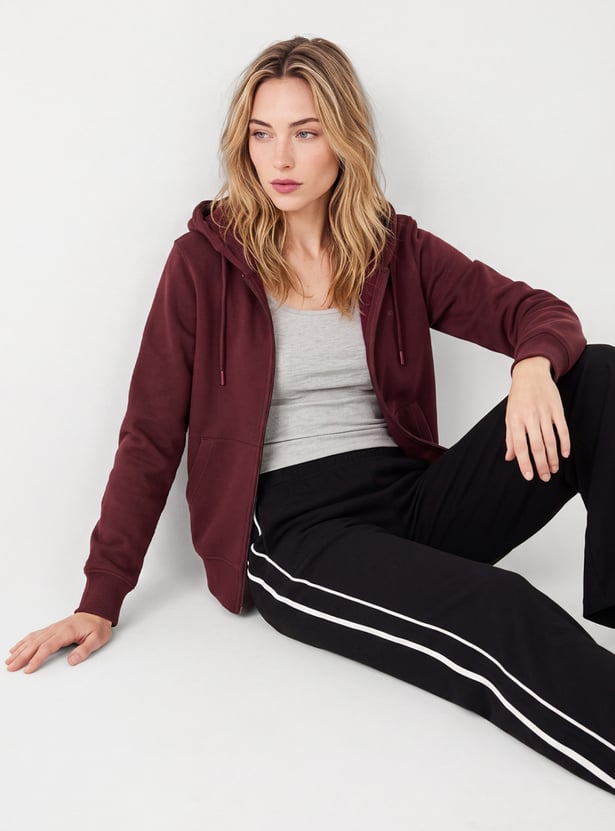 Women Solid Hooded Jacket