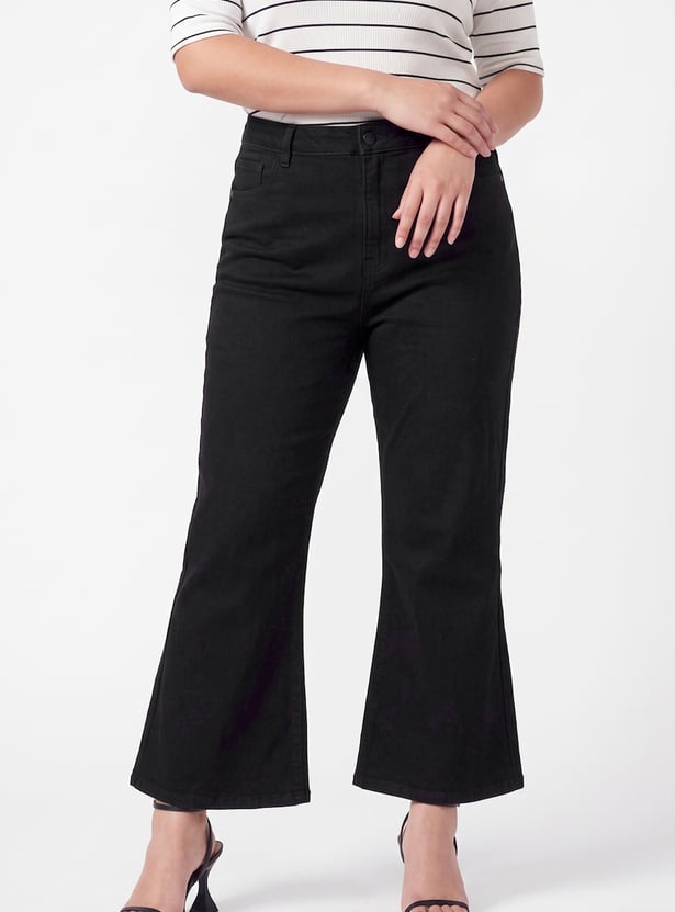 Women Solid Flared Jeans