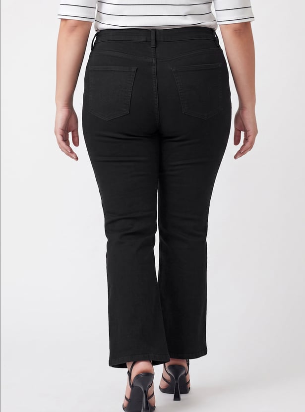 Women Solid Flared Jeans
