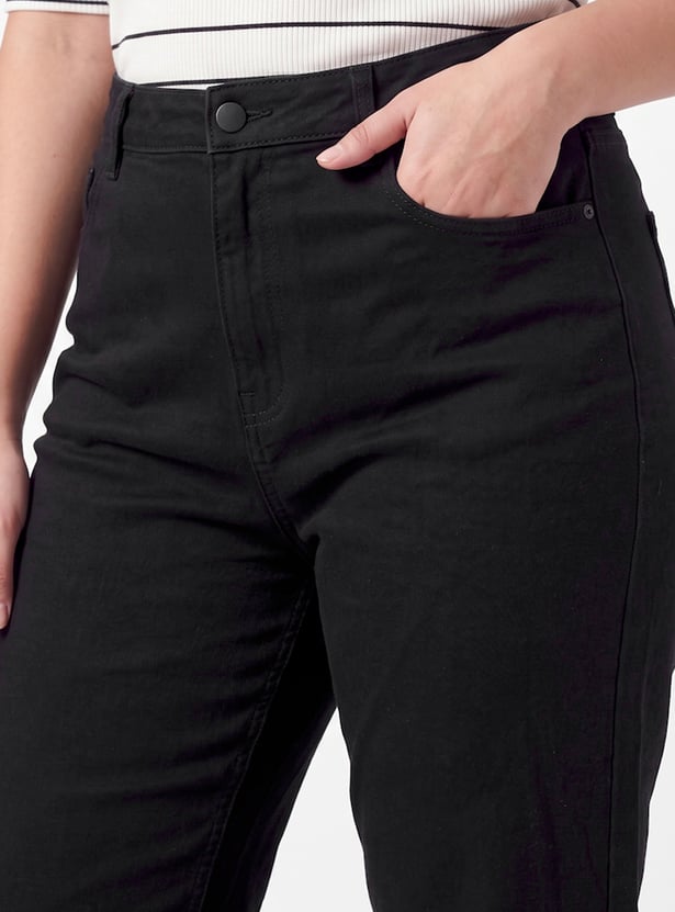 Women Solid Flared Jeans