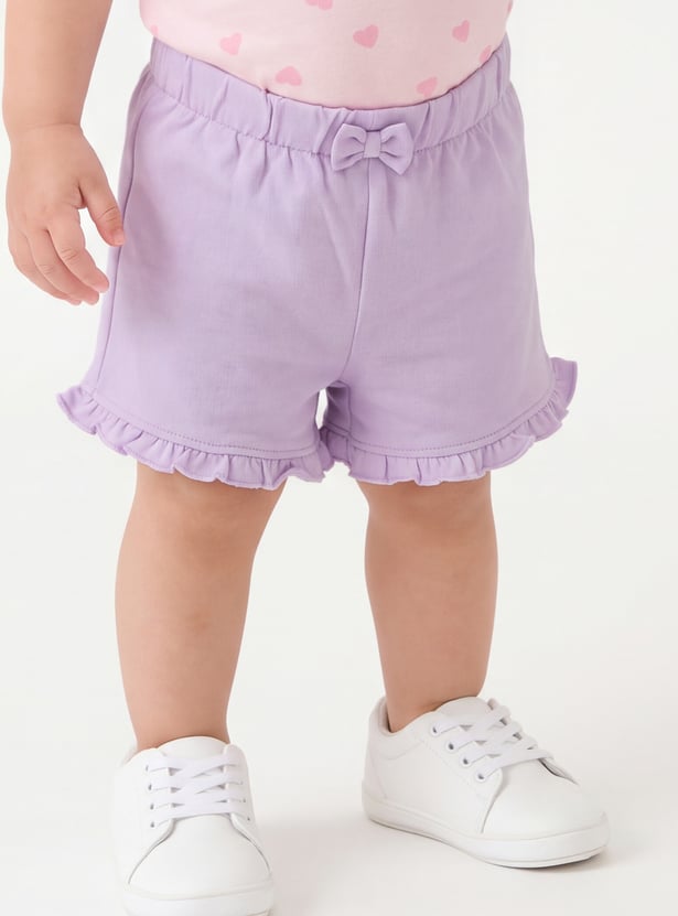 Girls Printed Tops - Pack of 2 Tops & 1 Shorts