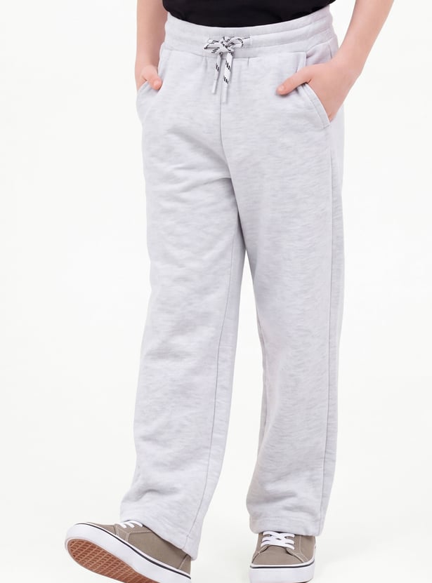 Boys Solid Loose-Fit Track Pants